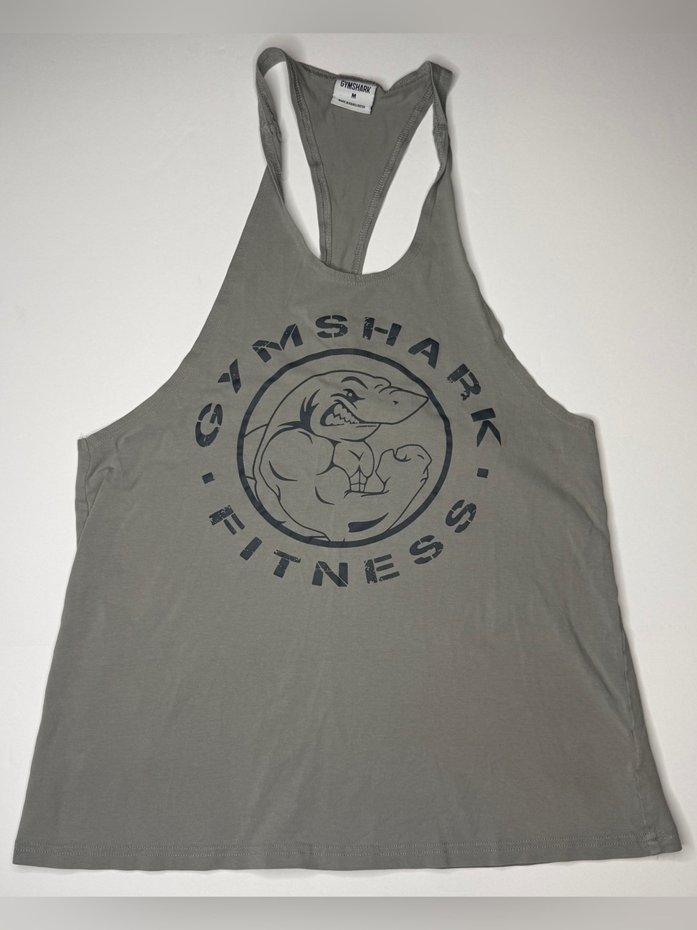 Gymshark Legacy Stringer Tank Top Grey Lifting Club Bodybuilding Shirt Size M